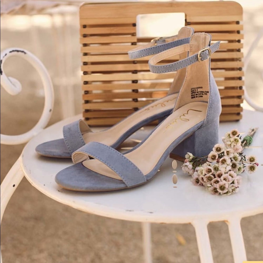 Lulu's Blue Ankle Strap Heels
